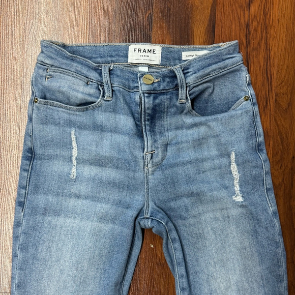 FRAME Le High Skinny Crop Distressed Jeans – Size 25 - Picture 4 of 4